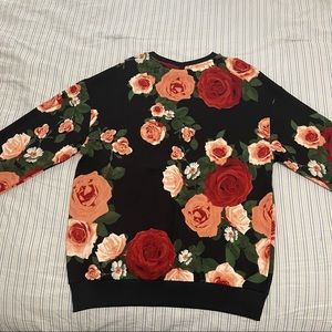 COPY - Black Floral Print Large H&M crew neck sweat top